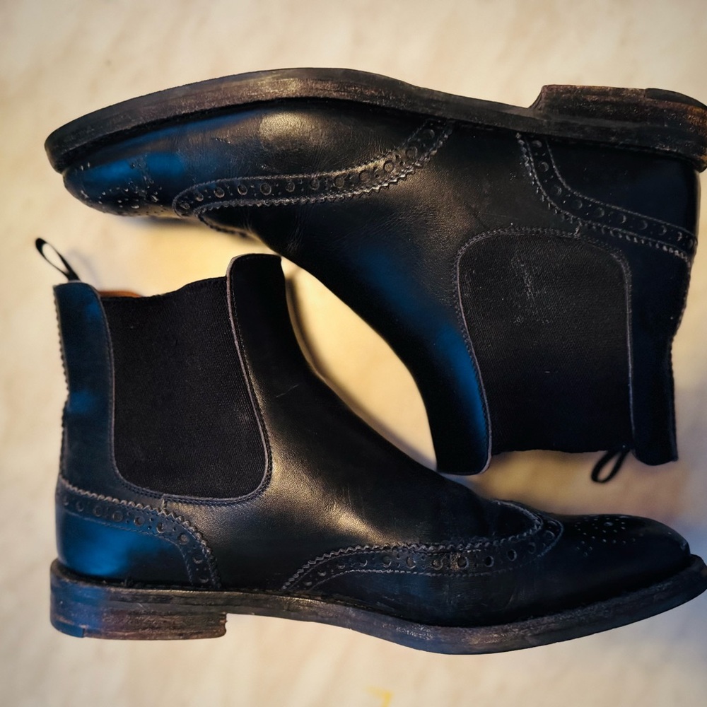 Black leather boots